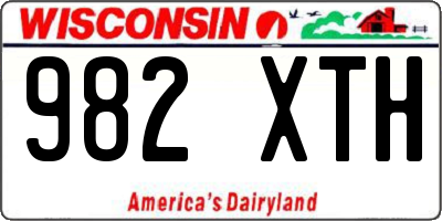 WI license plate 982XTH