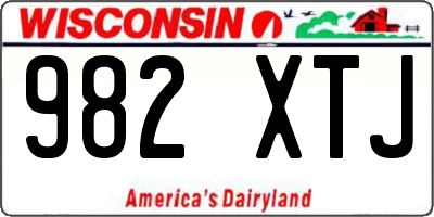 WI license plate 982XTJ