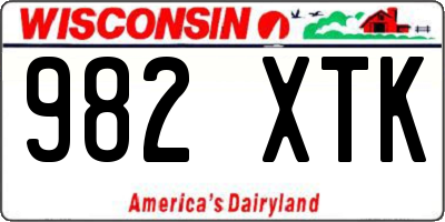 WI license plate 982XTK