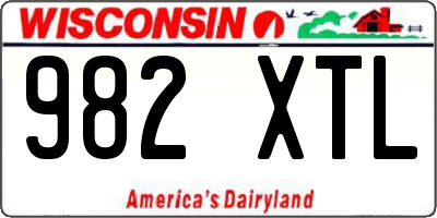WI license plate 982XTL