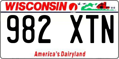 WI license plate 982XTN