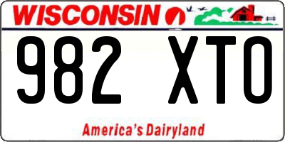 WI license plate 982XTO