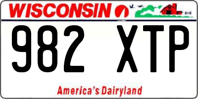 WI license plate 982XTP