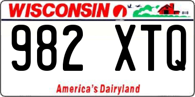 WI license plate 982XTQ