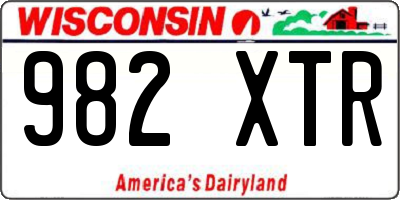 WI license plate 982XTR