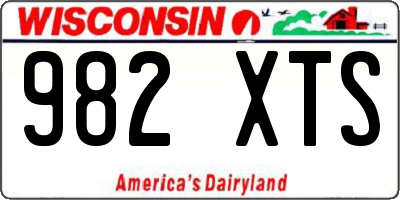 WI license plate 982XTS