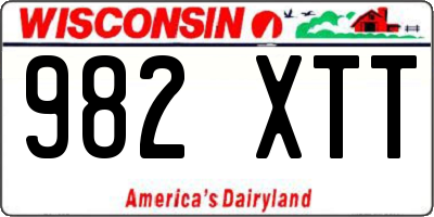 WI license plate 982XTT