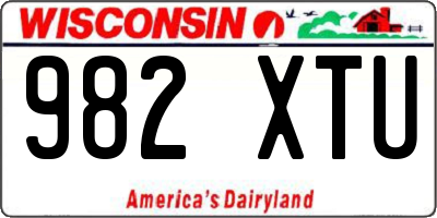 WI license plate 982XTU