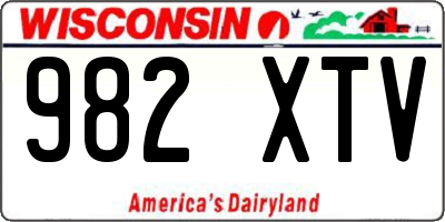 WI license plate 982XTV