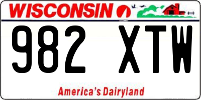 WI license plate 982XTW