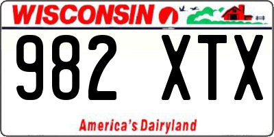 WI license plate 982XTX