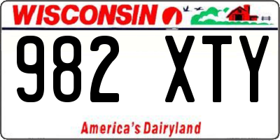 WI license plate 982XTY