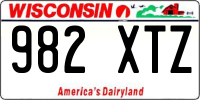 WI license plate 982XTZ