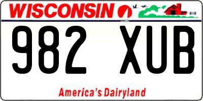 WI license plate 982XUB