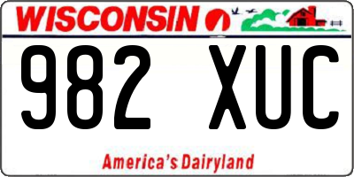 WI license plate 982XUC