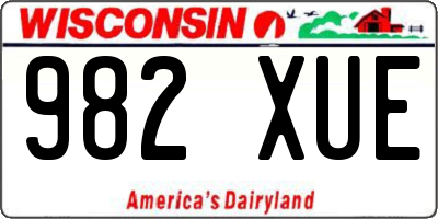 WI license plate 982XUE