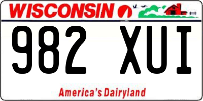 WI license plate 982XUI