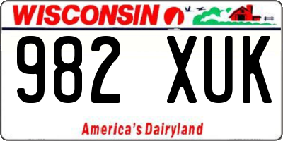 WI license plate 982XUK