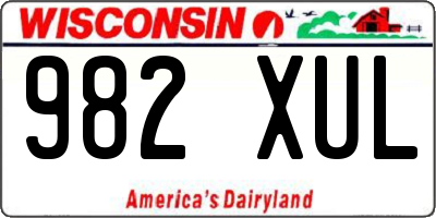 WI license plate 982XUL