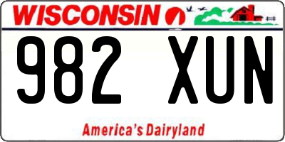 WI license plate 982XUN