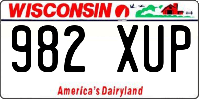 WI license plate 982XUP