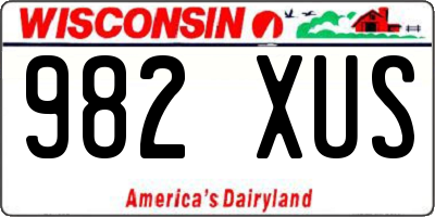 WI license plate 982XUS
