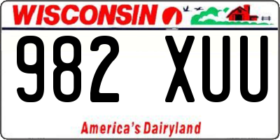 WI license plate 982XUU