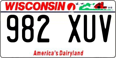 WI license plate 982XUV
