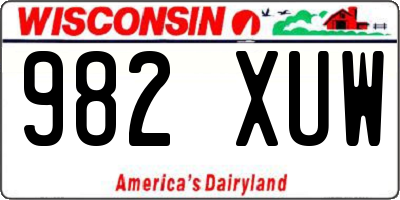 WI license plate 982XUW