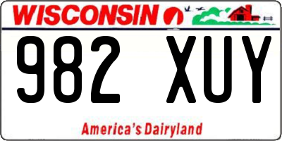 WI license plate 982XUY