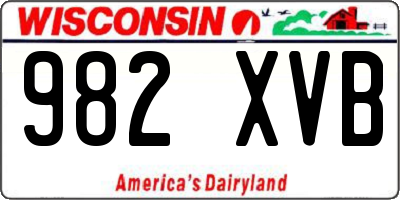 WI license plate 982XVB