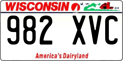 WI license plate 982XVC