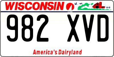 WI license plate 982XVD
