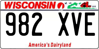 WI license plate 982XVE