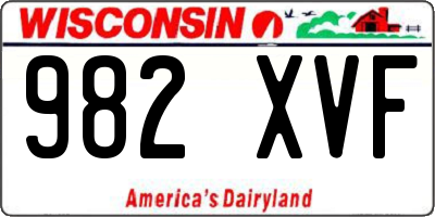 WI license plate 982XVF
