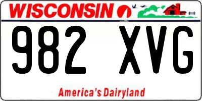 WI license plate 982XVG