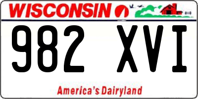 WI license plate 982XVI