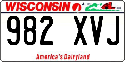 WI license plate 982XVJ