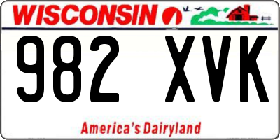 WI license plate 982XVK