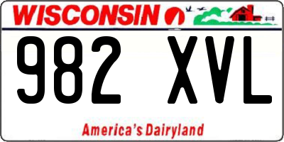 WI license plate 982XVL