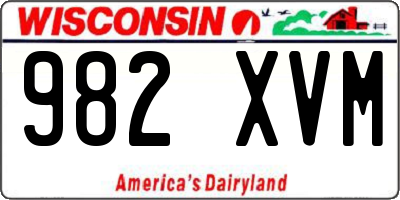 WI license plate 982XVM
