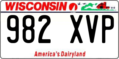WI license plate 982XVP