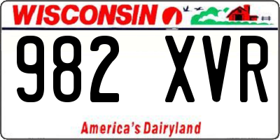 WI license plate 982XVR