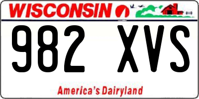 WI license plate 982XVS