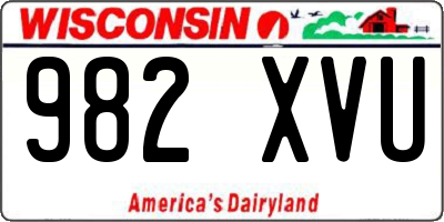 WI license plate 982XVU