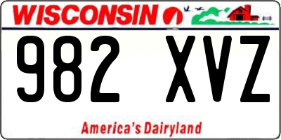 WI license plate 982XVZ
