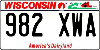WI license plate 982XWA