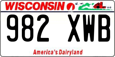WI license plate 982XWB