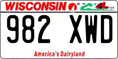 WI license plate 982XWD