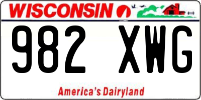 WI license plate 982XWG